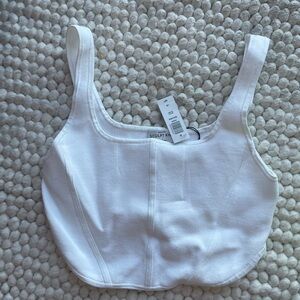 White Aritzia Babaton Sculpt Knit Tank Top